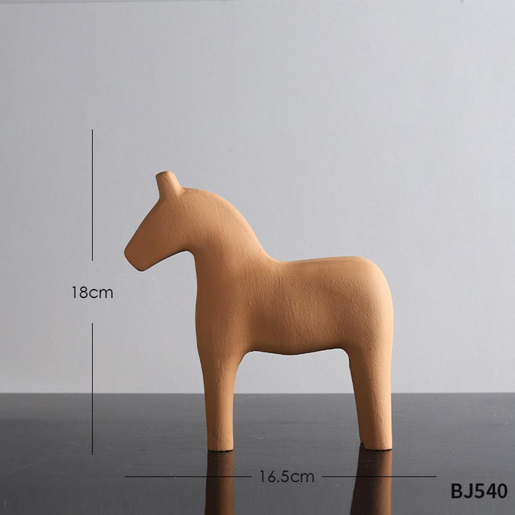 

Wooden Horse Figurine Ornament Modern Minimalist Art Crafts For Living Room Bedroom Desktop Decoration brown small #1