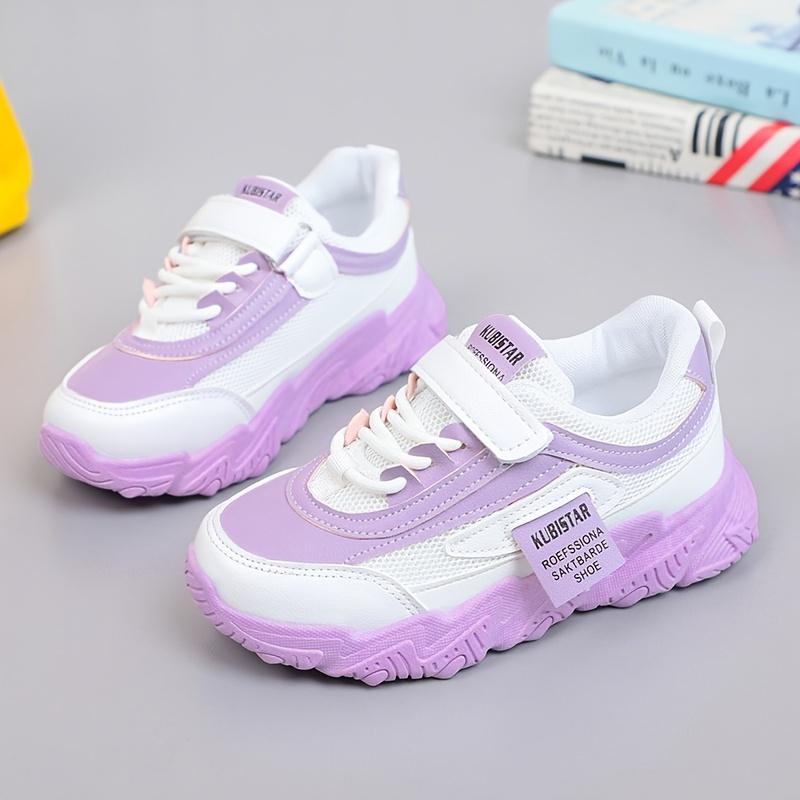 Trendy Low Top Mesh Sneakers For Girls, Breathable Lightweight Anti Slip Trendy Sneakers With Hook And Loop Fastener