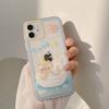 Retro Smile Wash Bath Bear Kawaii Japanese Phone 14 Case For Iphone13 11 12 Promax Xs Max Xr 7 8 Plus Case Cute Clear Cover 1086