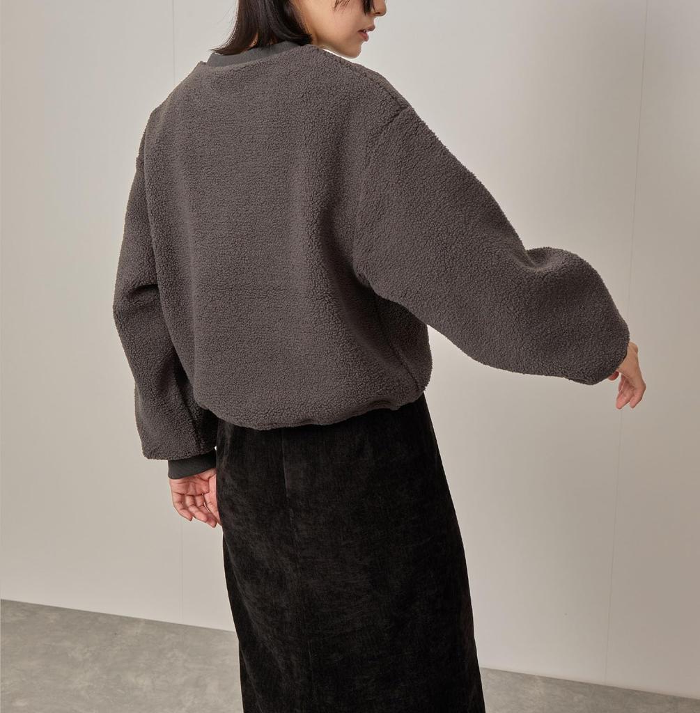 Nergy Cropped Boa Pullover In Black Women's (01)