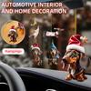 1~10PCS New Christmas 2D Fun Dachshund Dog Pendant Car Rearview Mirror Pendant Car Interior Accessories Christmas Tree Decor For
