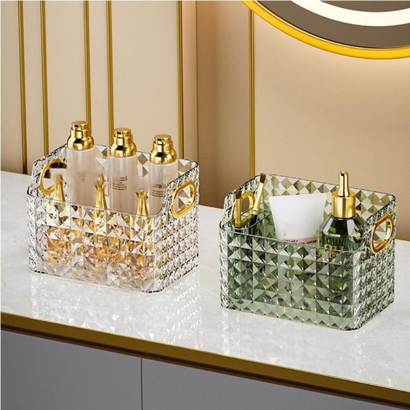 Desktop Diamond Grain Cosmetic Storage Box Multifunction Storage Organizer Supplies Teenager Girl Makeup Lipstick