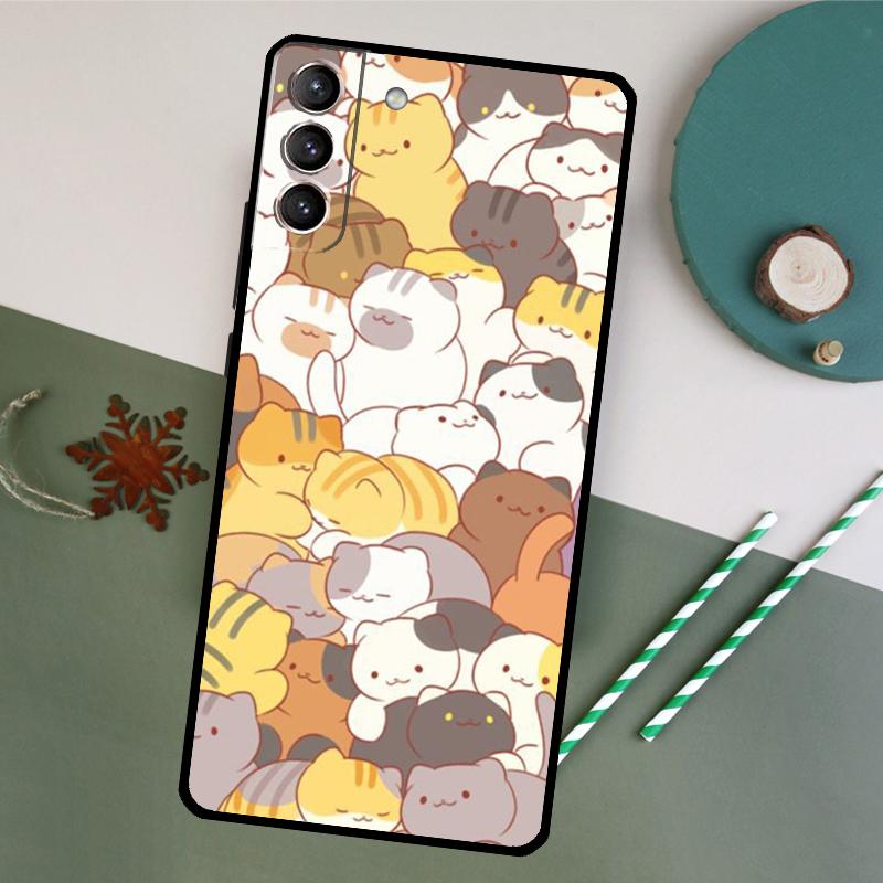 Neko Atsume Phone Case For Samsung Galaxy S25 S20 S21 S22 S23 S24 S26 Ultra S10 Plus S25 FE Back Cover