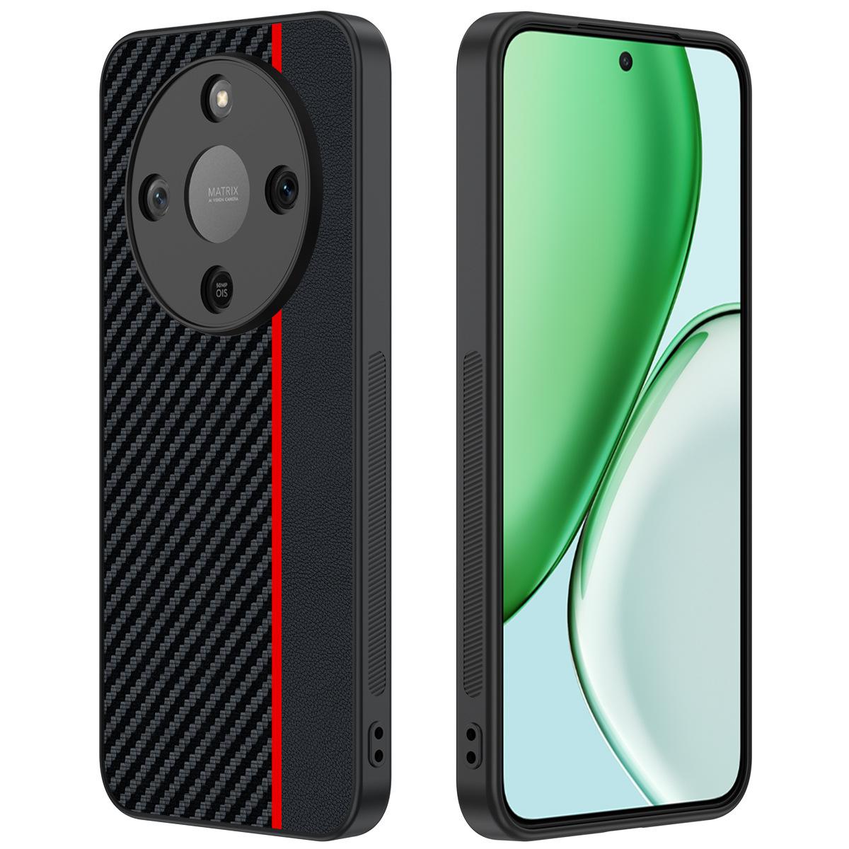 Applicable to Honor X70 mobile phone case Carbon fiber Kevlar pattern business all-inclusive ultra-thin Magic8Lite protective case honor x70 красный