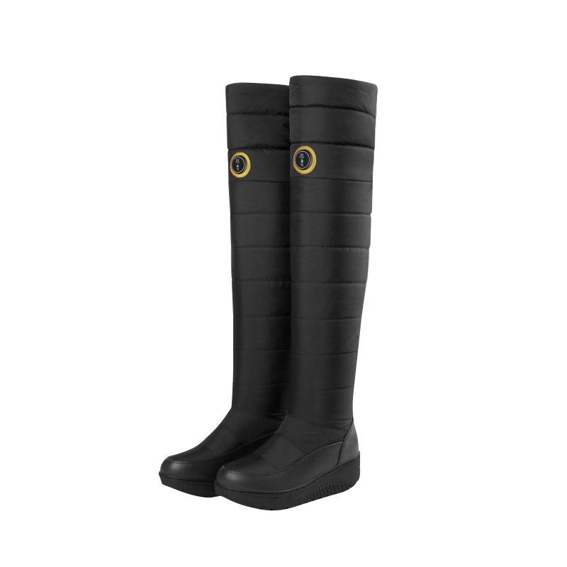 Electric Heated Over-the-Knee Boots with Intelligent Temperature Control - Winter Warm Plush Cotton, Outdoor Antifreeze Footwear