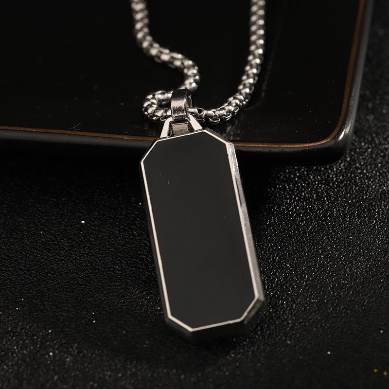 

Мужское ожерелье-подвеска в виде длинного стержня из черной титановой стали - Аксессуары для хип-хоп модного заявления