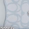 Coach Signature 11 Logo Design Coated Canvas Card Case Mini Women Card Case Blue CBL78-SVNB9