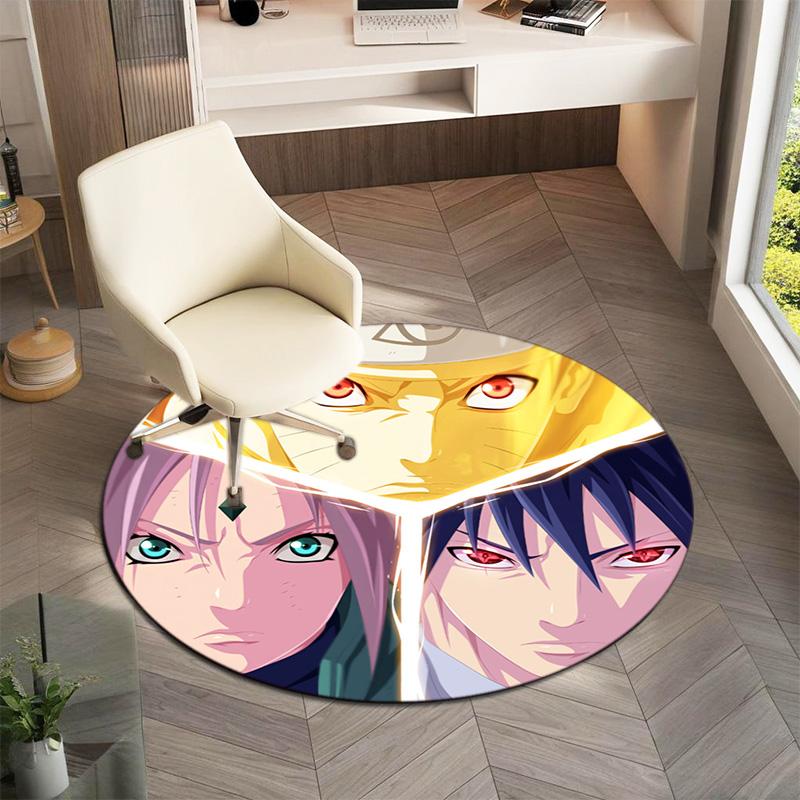 Famous cartoon NARUTO protagonist Uzumaki Naruto round carpet soft home decoration anti-slip door mat outdoor picnic mat carpet M2