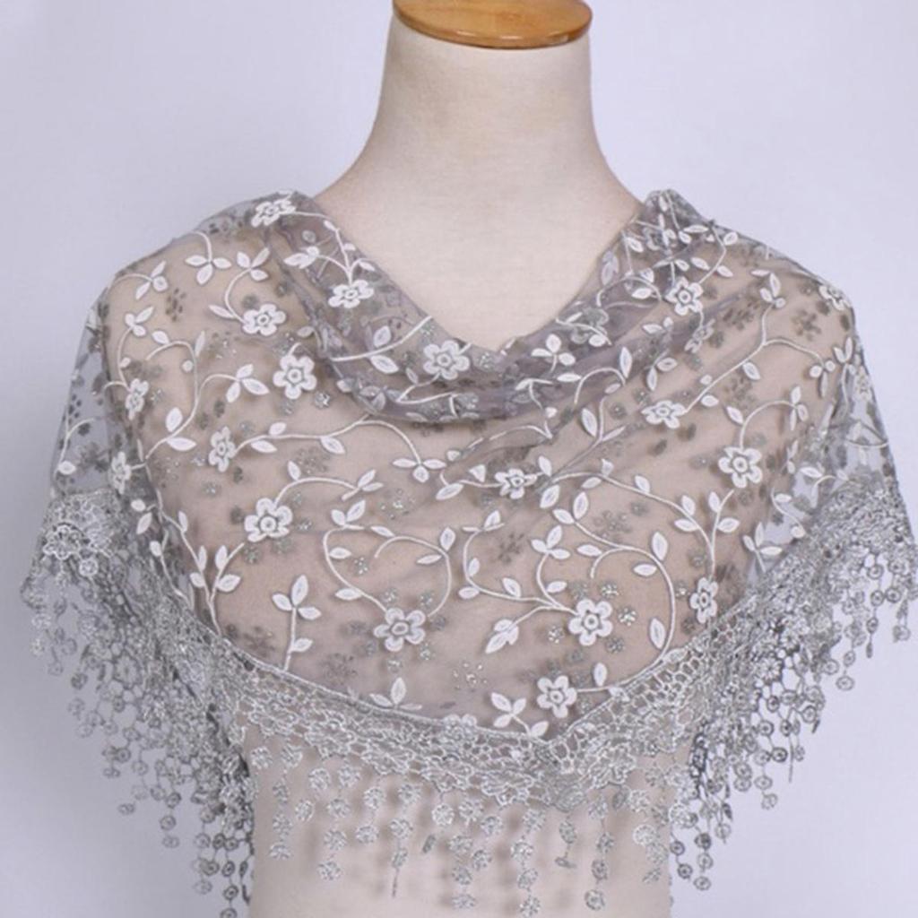 Módní šátek na hlavu Krajkový šifonový střapec Síťovaný šátek Dámský Podzimní a zimní Dlouhý závoj Šátek Evropa a Amerika Dámská šála