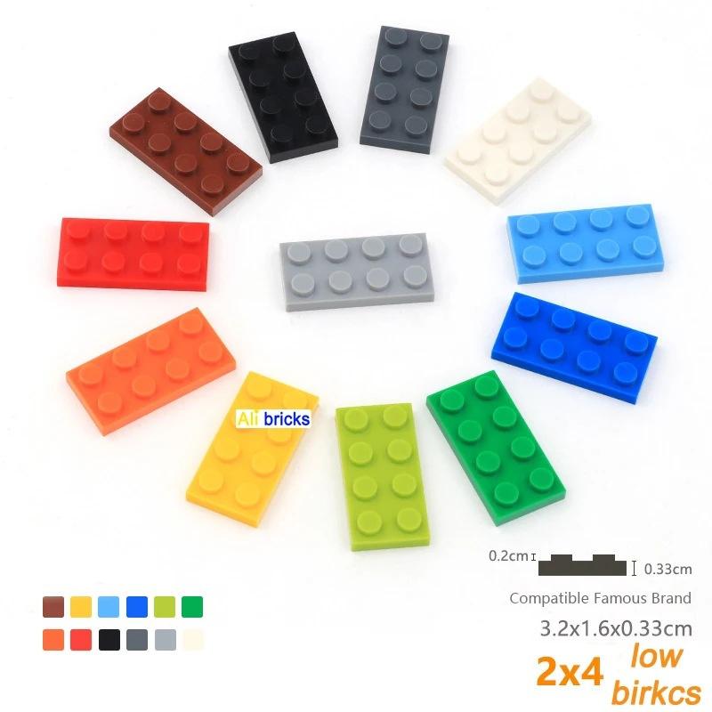 Non-Toxic 10Pcs 3020 2X4 Basic Building Blocks Moc Color Loose Parts Compatible With Brick Diy Children'S Toy Assembly Gift Box