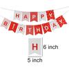 Red White Birthday Banner Happy Birthday Party Decorations
