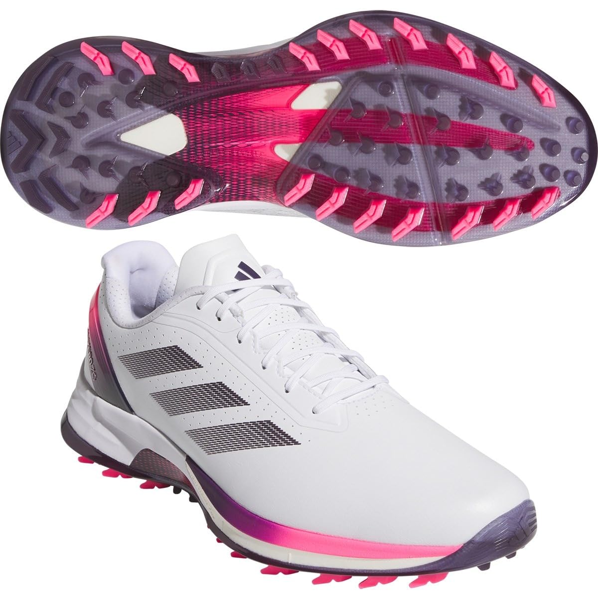 

Adidas Golf Men s Adizero Zed Z 25 Golf Shoes, White/Aurora Plum/Lucid Pink, Size 26.5 cm