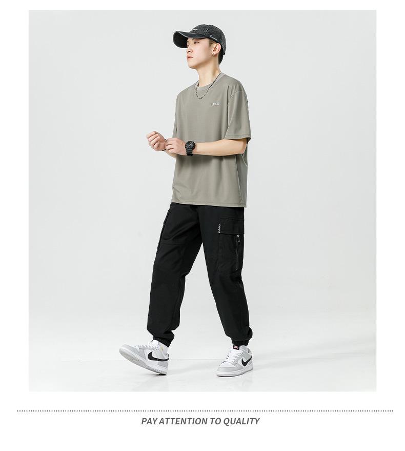 Men's Summer Ice Silk Loose Short Sleeve T-shirt - Cool, Lightweight, Trendy