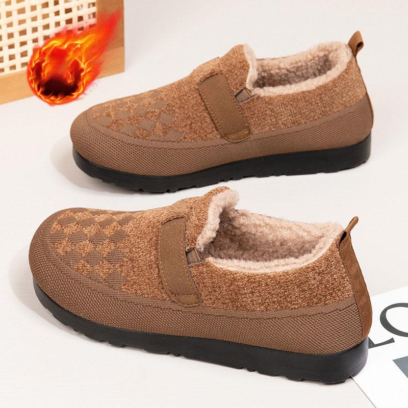 Women Suede Warm Plus Cotton Slippers Winter Lightweight Soft Plush Shoes Thick Sole Ladies Non-slip Slip-on Cotton Shoes