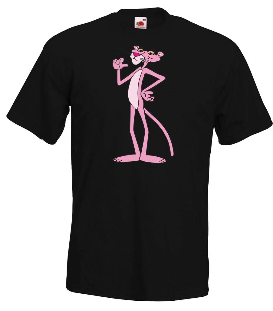 Youth Designz Męski T-shirt Pantera Różowy Nadruk Logo Różowy Kreskówka Nerd Lata 90.