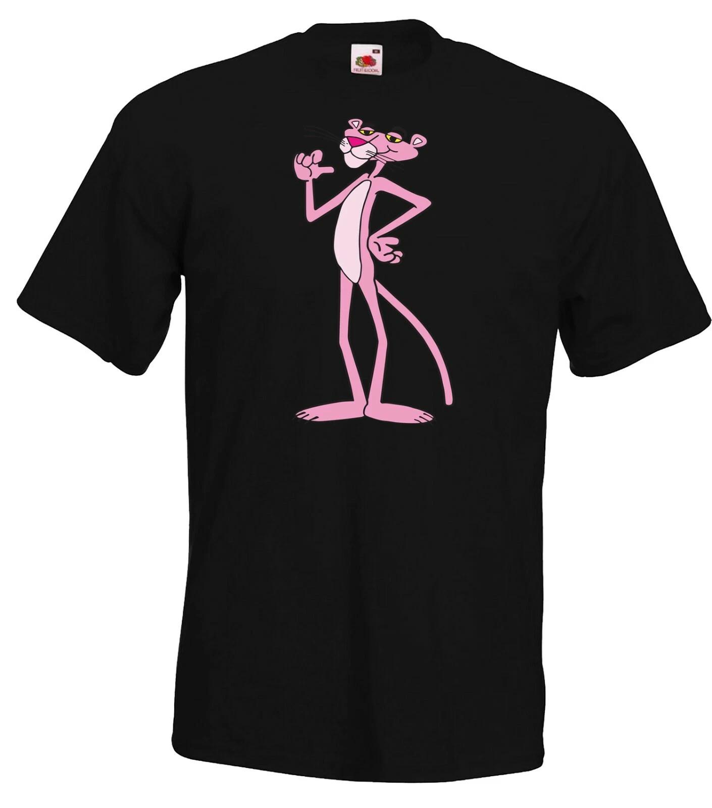 Youth Designz Mens T-Shirt Panther Pink Print Logo Nerd Pink Cartoon 90s S
