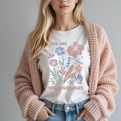 Floral Wildflower T-Shirt: Inspirational Nature Lover Tee