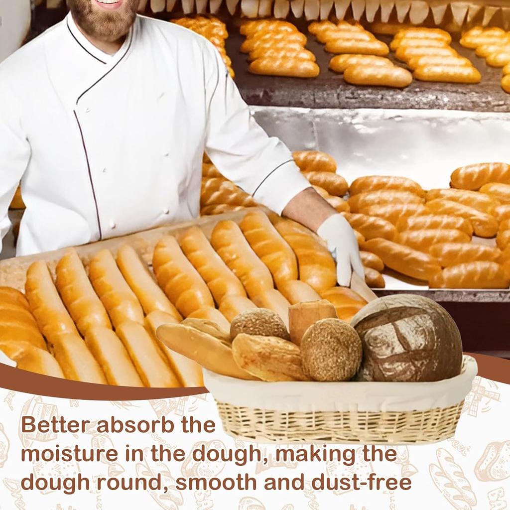 4 Pcs Banneton Bread Proofing Basket Linen Cloth Liners, 10 Inch Baking Dough Basket Cover Round and Oval Linen Sourdough Proofing Banneton Cloth for