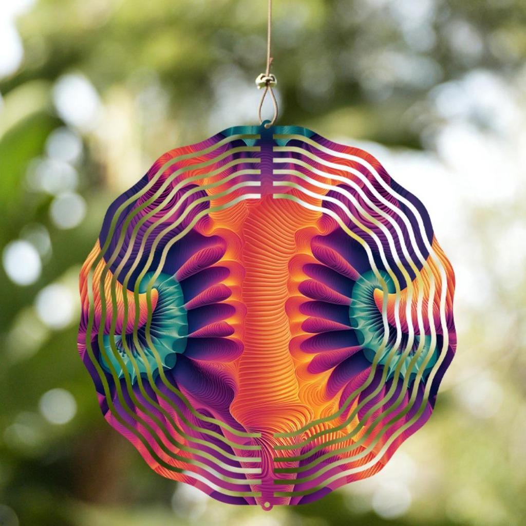 10 Inch Metal Wind Spinner Hanging Wind Chime for Garden Balcony Decor 360 Rotating Hook Outdoor Seasonal Decoration Vibrant Design