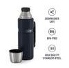 THERMOS Stainless King Vacuum Insulated Beverage 40 Midnight Blue Bottle, Oz,