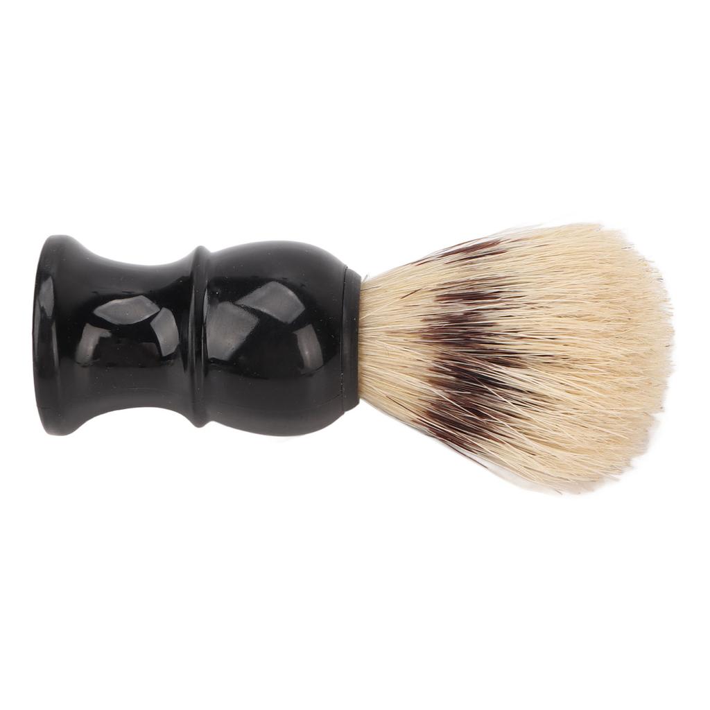 Shave Brush Men Small Portable Black Curved Handle Foaming Beard Cleaning Brush for Home Salon Travel
