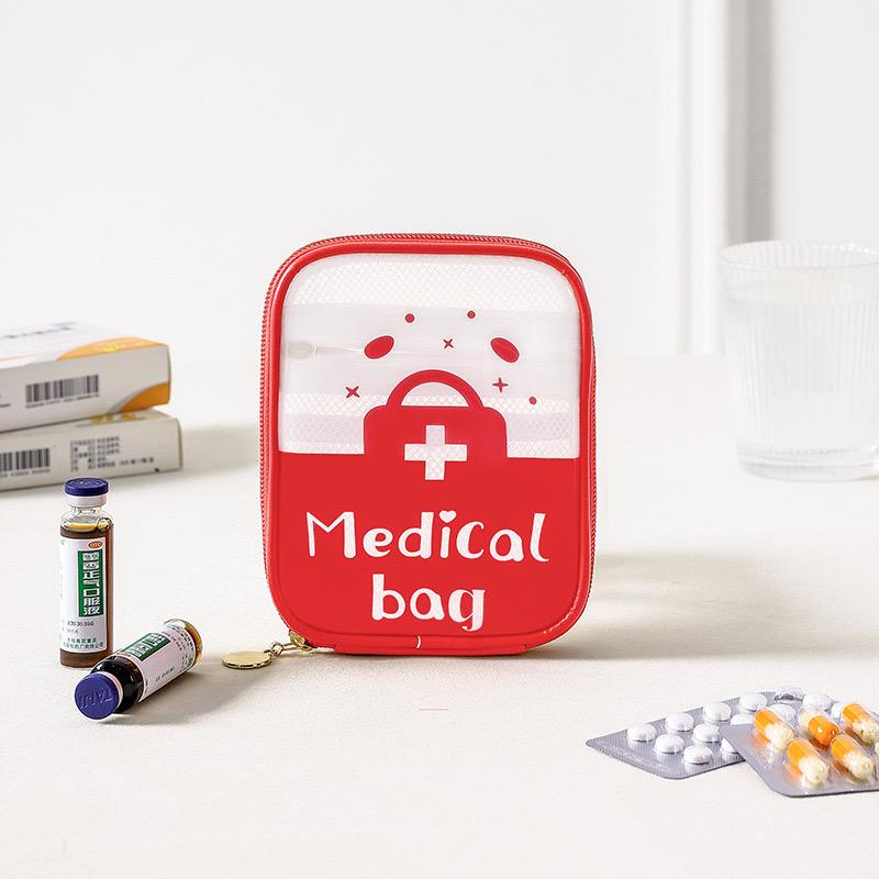 

Transparent waterproof medicine kit Travel portable first aid kit Home medicine storage bag Large capacity portable medical kit