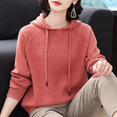 Autumn Thickened Sweater Hooded Sweatshirt Women's Long-sleeved Top Loose Sweater Hooded Inner Layer