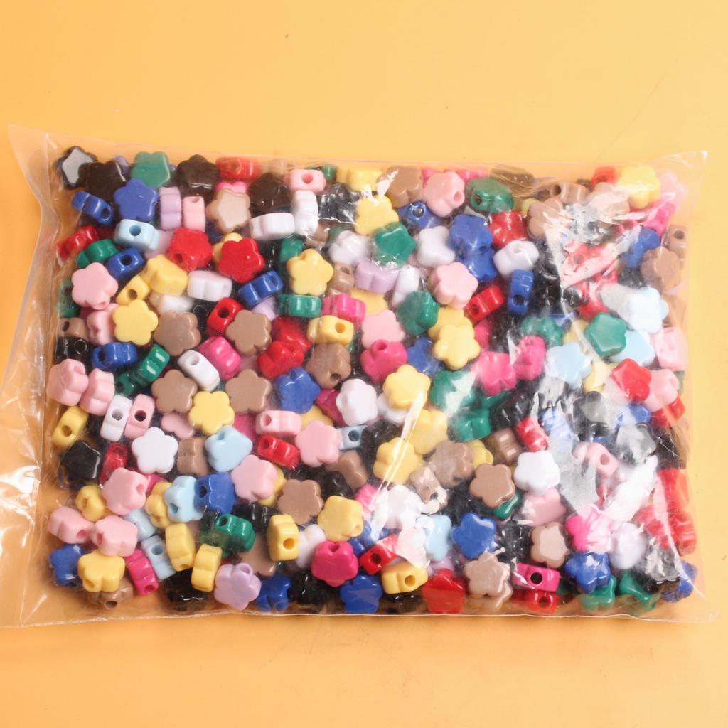 500g About 410Pcs Flower 14.5mm Loose Beads Jewelry Accessories Acrylic Solid Color