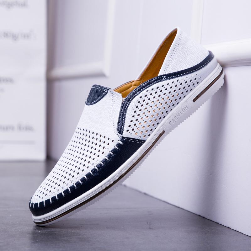 Genuine Leather Breathable Loafers for Men - Summer Slip-on Driving Shoes