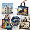 Vintage Damen Stepp-Tragetasche Leichte 3D-Druckmuster Reise-Handtasche Große Kapazität Baumwoll-Einkaufstasche Dame Mädchen