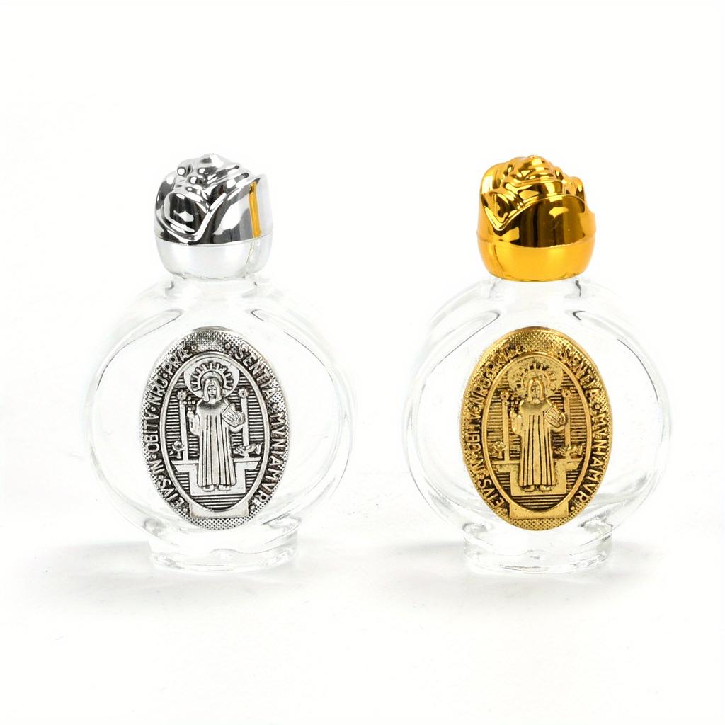 1 Stück Weihwasserflasche Heiliger Benedikt Religiöses Kreuz Flasche Christliche Jungfrau Skulptur Flasche Weihwasserflasche