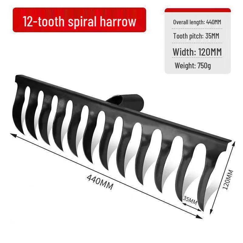 Manganese Steel Hand-Forged Spiral Rake: Multifunctional Garden Tool