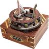 12.7 cm Steampunk Gilbert Sundial kompas najwyższej klasy ręcznie robiony mosiężny zegar słoneczny w drewnianym pudełku z wykresem równań