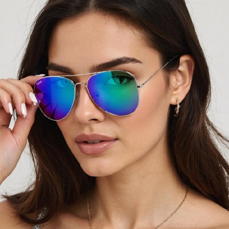 Elegant Metal Frame Pilot Sun Glasses Shatterproof PC Lens UV400 Sunproof Glasses For Women Men Driving And Cycling
