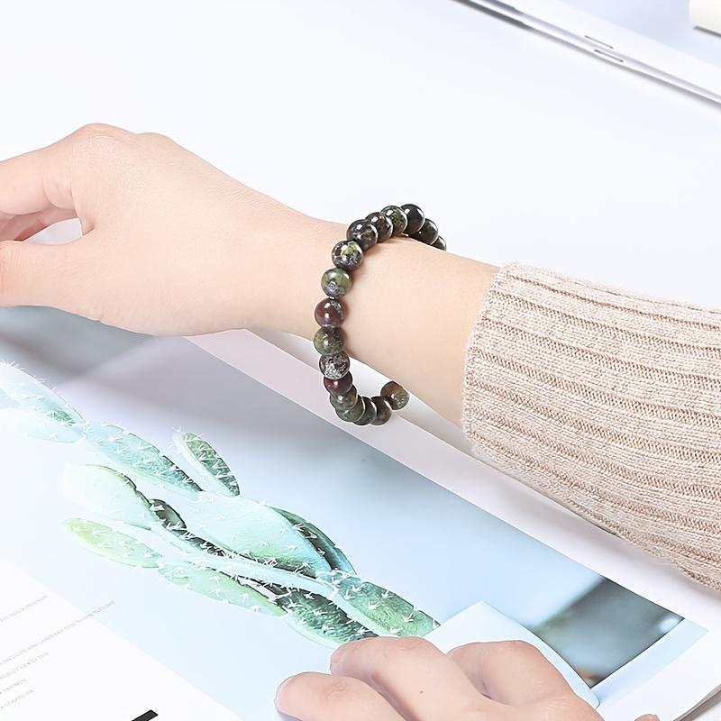 High Quality With Holiday Preferences Natural Simple And Casual Adjusted Fashion 8mm Bracelet Perfect Choice Elastic Dragon Blood Stone Men Women