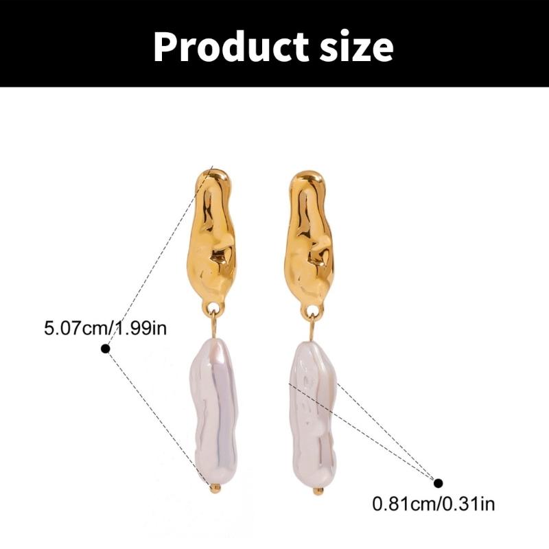 Artistic Stainless Steel Earrings Stylish Irregular Golden Geometric Pendant Ear Studs Everyday Wear Women Earrings