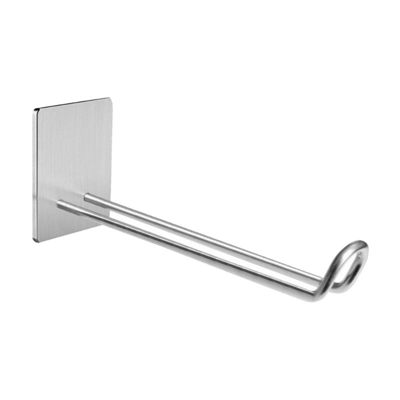 Stainless Steel Stick On Hook for Bathroom Storage Multipurpose Shower Glass Wall Hanging Rack Apartment Towel Holder