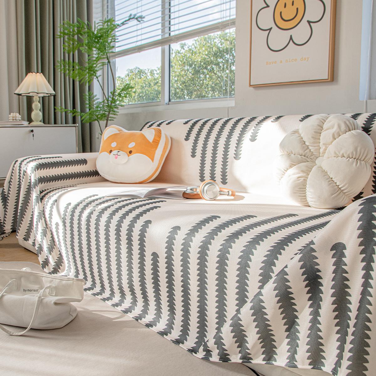 

Летний чехол для дивана из ледяного шелка, полотенце, высококачественный простой современный крутой чехол для дивана, нескользящий грязеотталкивающий чехол для дивана, универсальный чехол 180*130cm