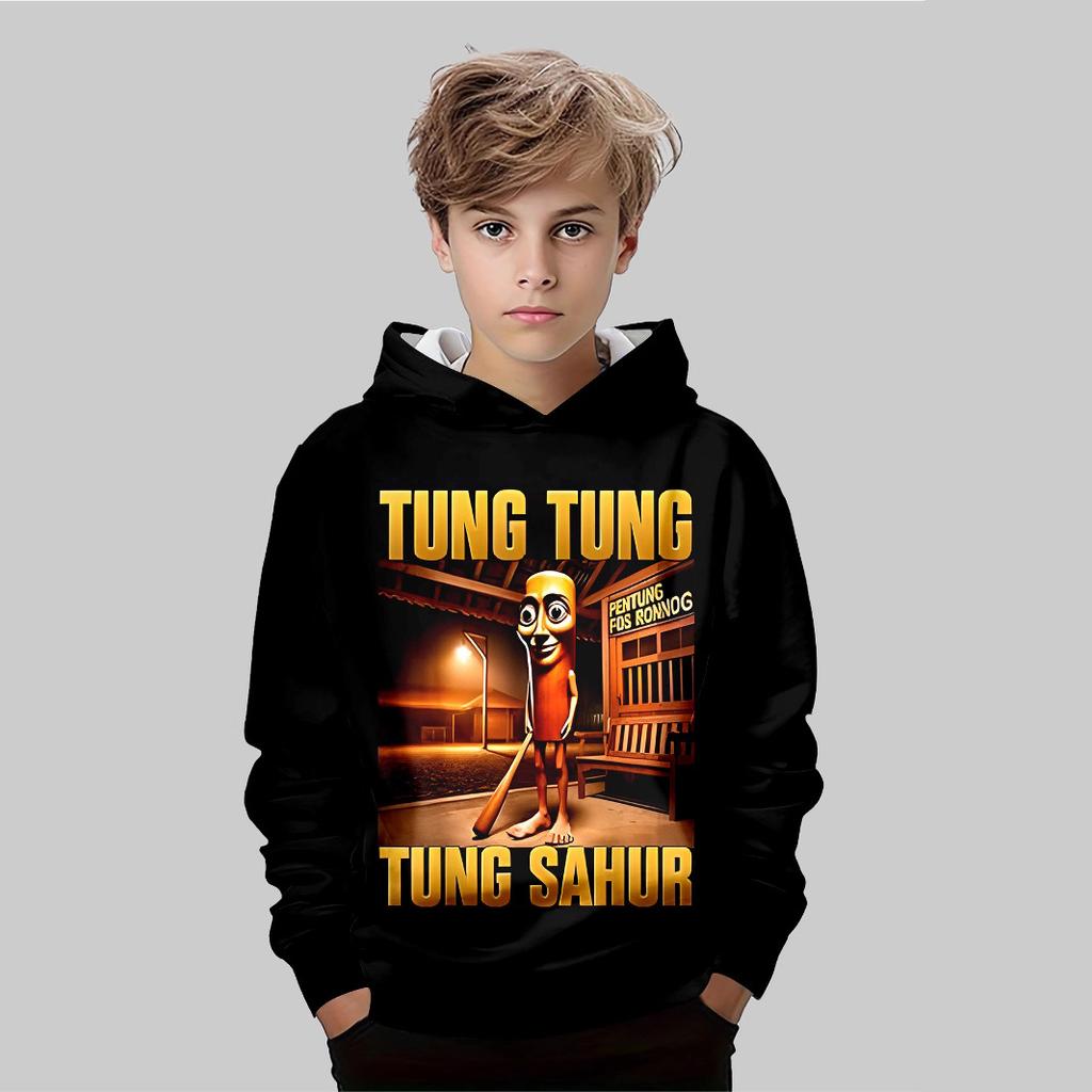 Cartoon Casual Top Fashion Print Sweatshirt Loose Fit Hoodies Sweatshirts Boys