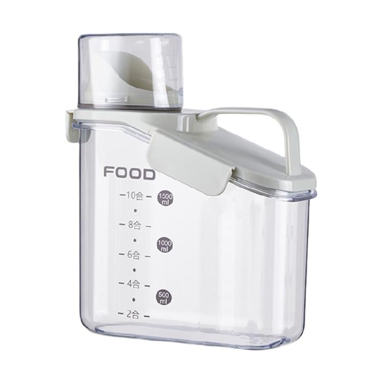 Transparent Bulk Food Container with Pouring Spout Nonslip Handle Box Large Capacity Storage Bin For Snacks Pet Food