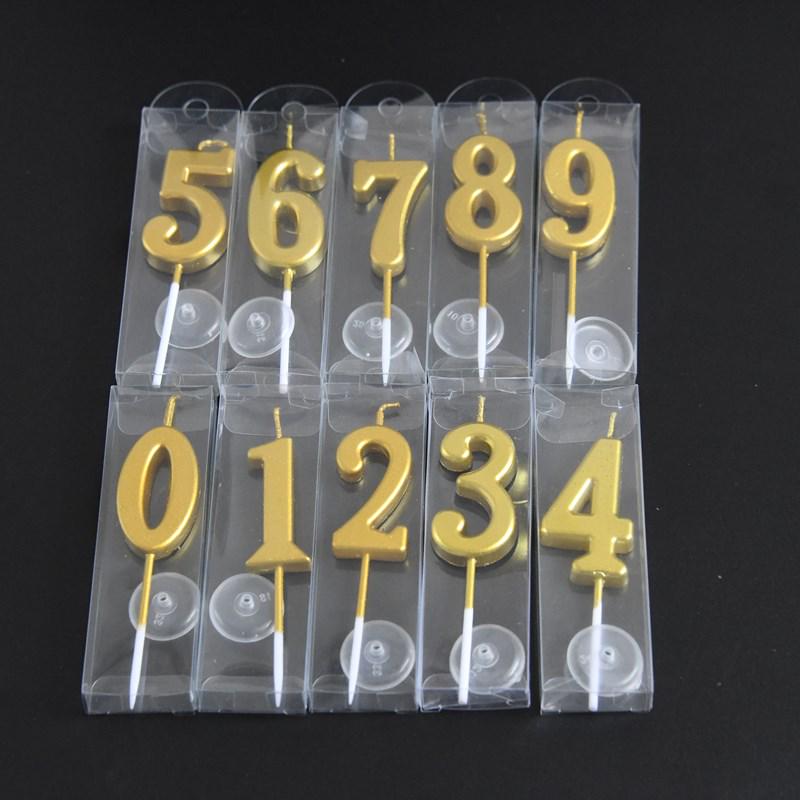 Gold-Plated Number Candle Set (50 Pieces) - Free Shipping, One-Year-Old Birthday Cake Decorations
