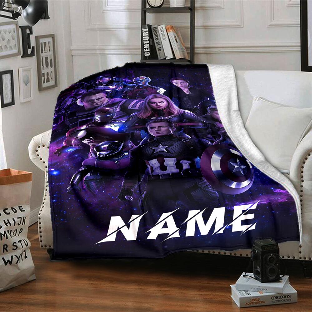 Custom Name "Avengers: Infinity War Poster" blanket for Couch & Bed, Plush Cozy Fuzzy Blanket Super Soft & Warm Blankets for Fall and Winter. 09083