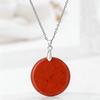 Round Slice Stone Pendent Necklace Natural Tiger Eye Lapis Lazuli Stone Chain Necklace Exquisite Jewelry Gift For Women