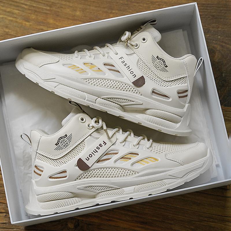 Outdoor High Top Men Casual Shoes Breathable Walking Sneakers Comfortable Athletic Jogging Shoes Lightweigh Fashion Sport Boots