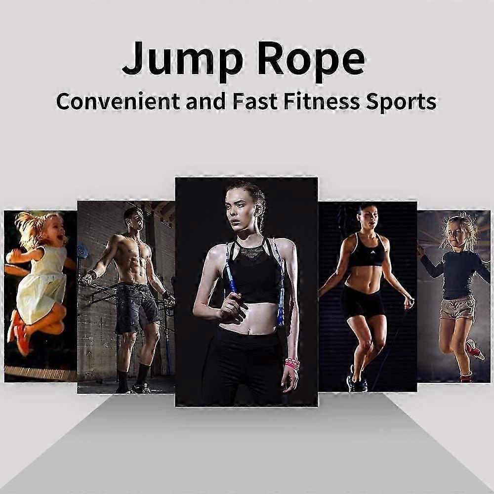 Jump Rope Beaded Jump Rope, Skipping Rope Adjustable For Adult Kids, Tangle-Free Speed Rope-Purple