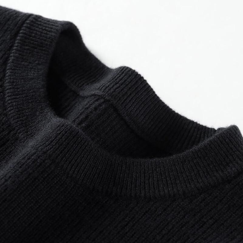 Antonio Men's Heavyweight 100% Merino Wool Striped Mock Neck Sweater