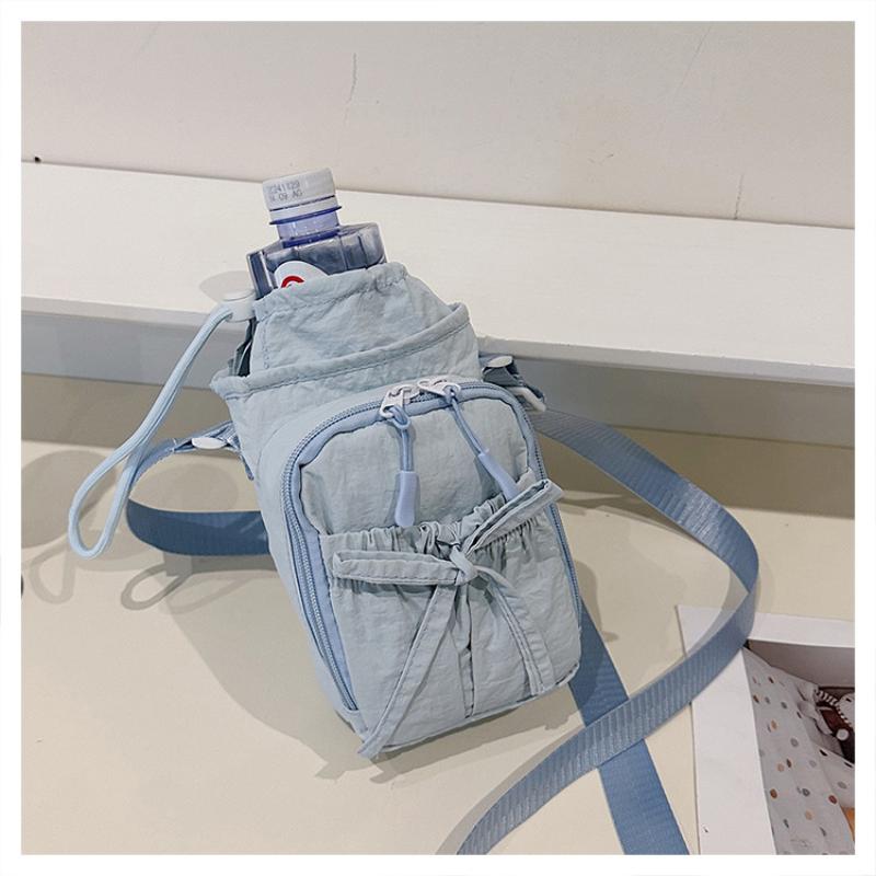 Bowknot Water Bottle Storage Bag Drawstring Waterproof Sport Shoulder Bag Portable With Strap Phone Pouch Cup Accessories