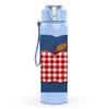 1PC Apple Checkered Book 750ml Color Plastic Sports Water Bottle Leakproof Flip Straw Lid For Sports Office Home Use