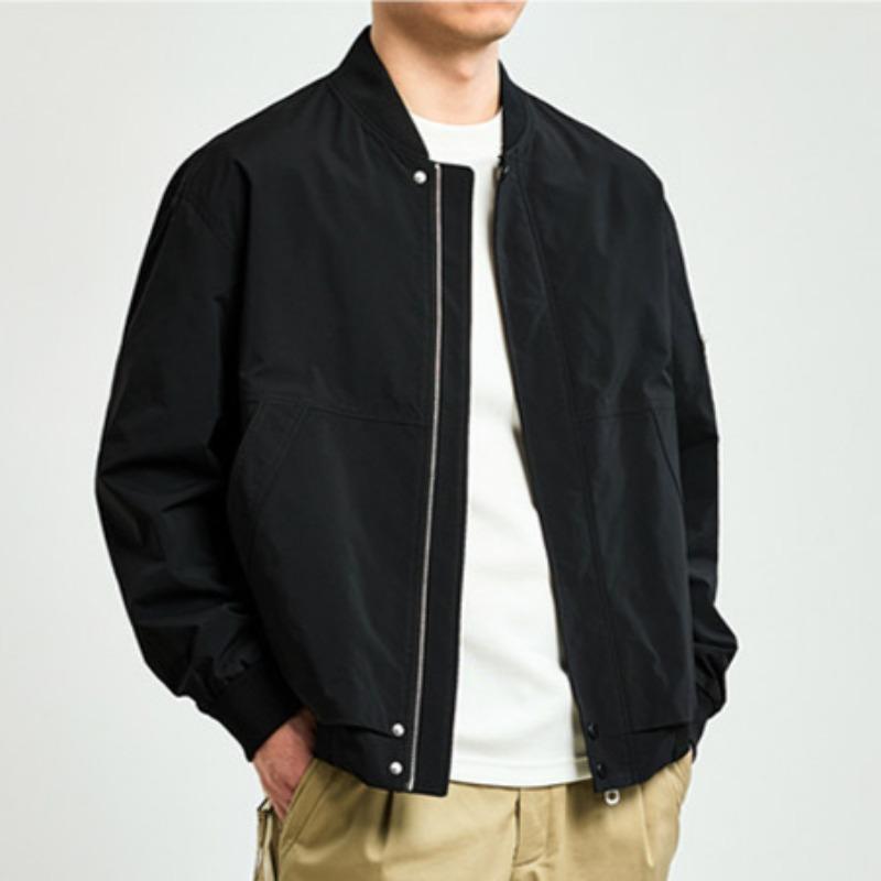 Spring New Men's Simple Solid Color Casual Baseball Collar Flying Suit Jacket