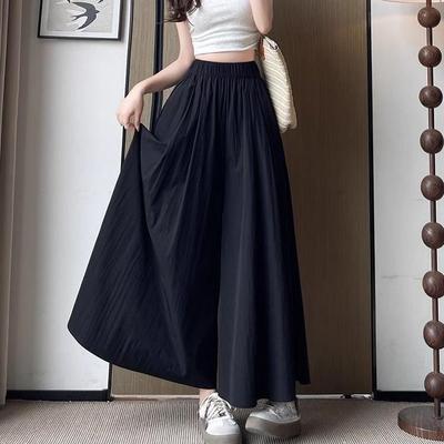 Sommer High Waist Weitbein Hose Locker Fließend Lässig Leicht Dünn Hose